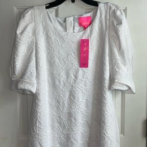 Lilly Pulitzer Knowles dress L Knit Pucker Jacquard NWT